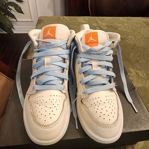 Jordan 1's White and Blue Sneakers